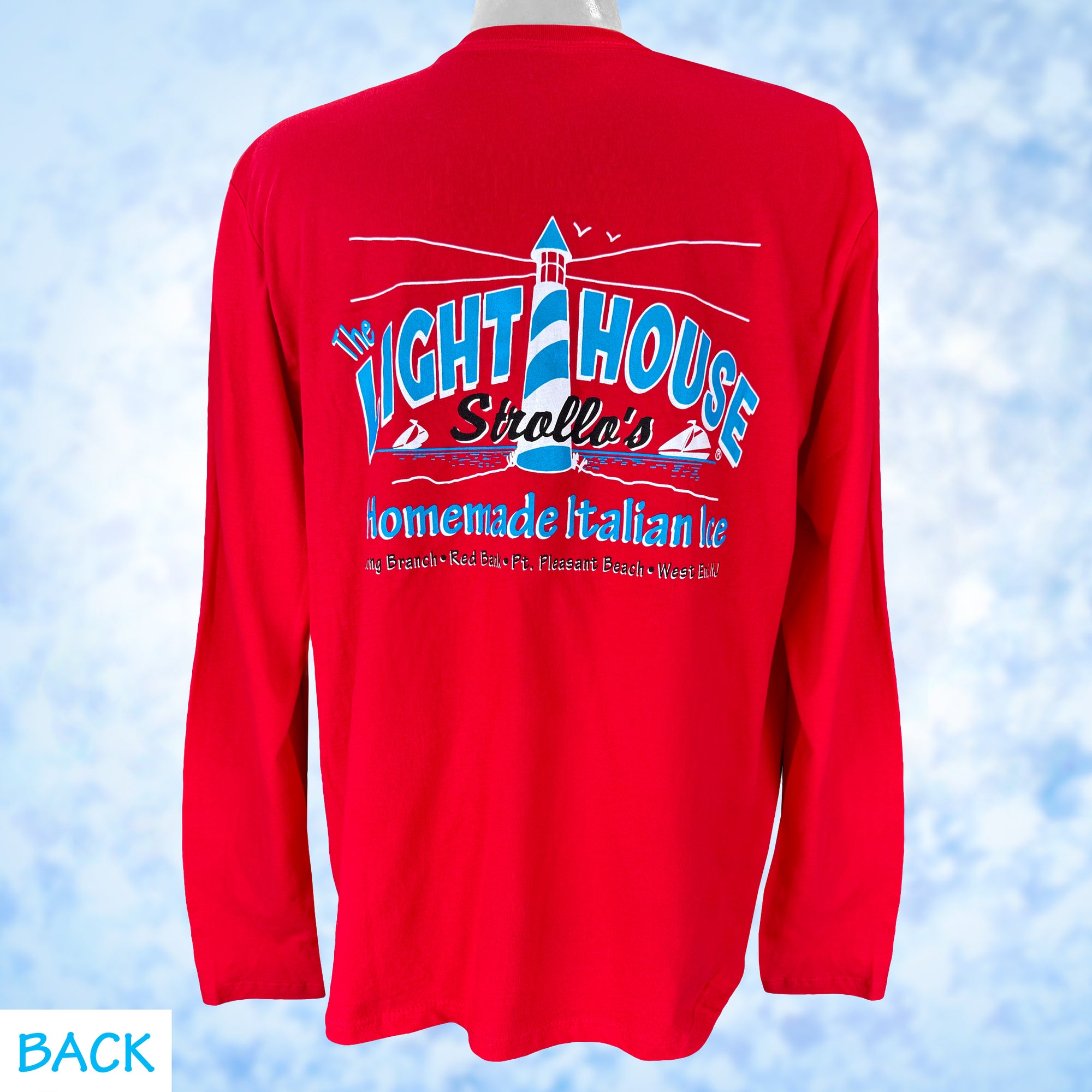 Strollo's Lighthouse Red Long Sleeve T-Shirt