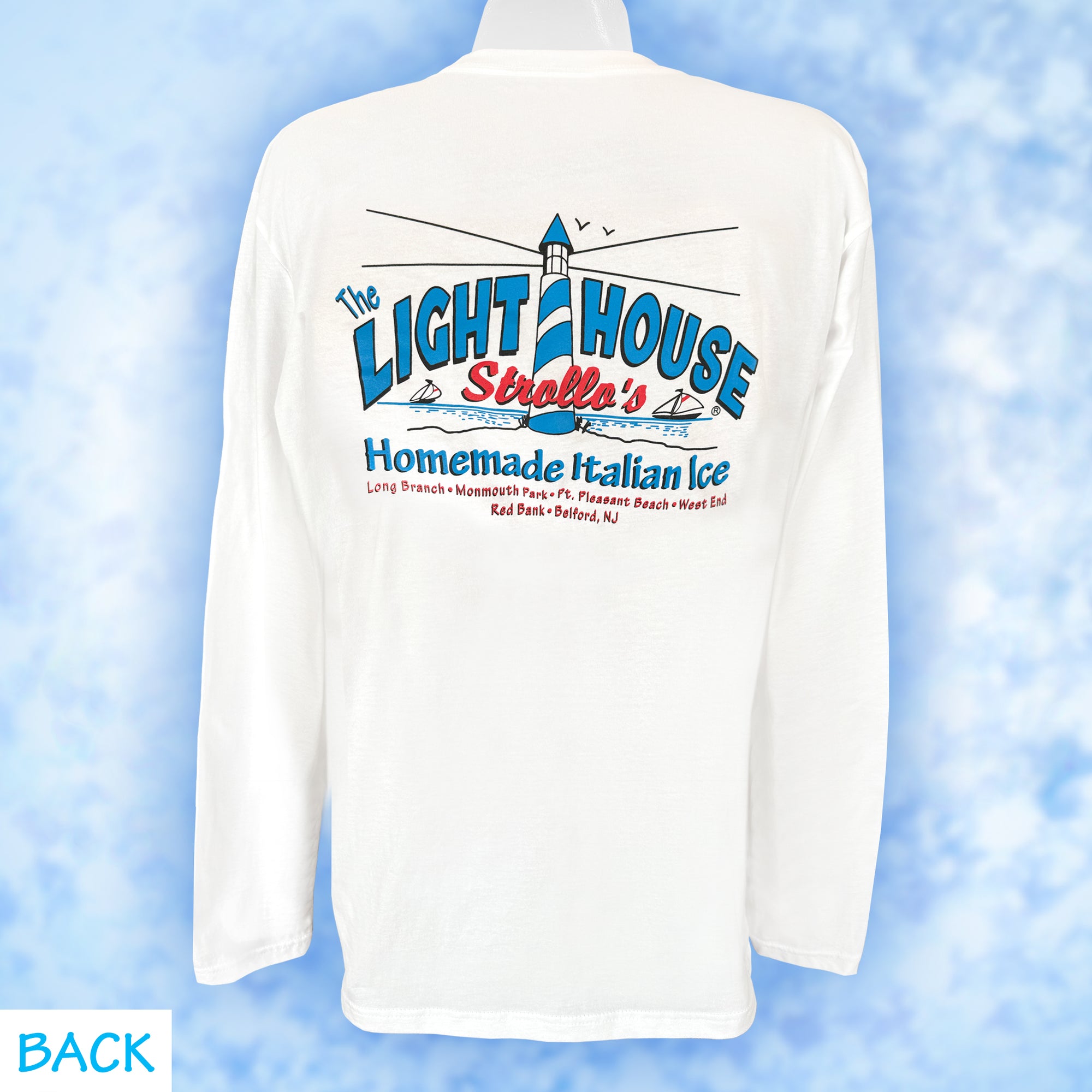 Strollo's Lighthouse White Long Sleeve T-Shirt
