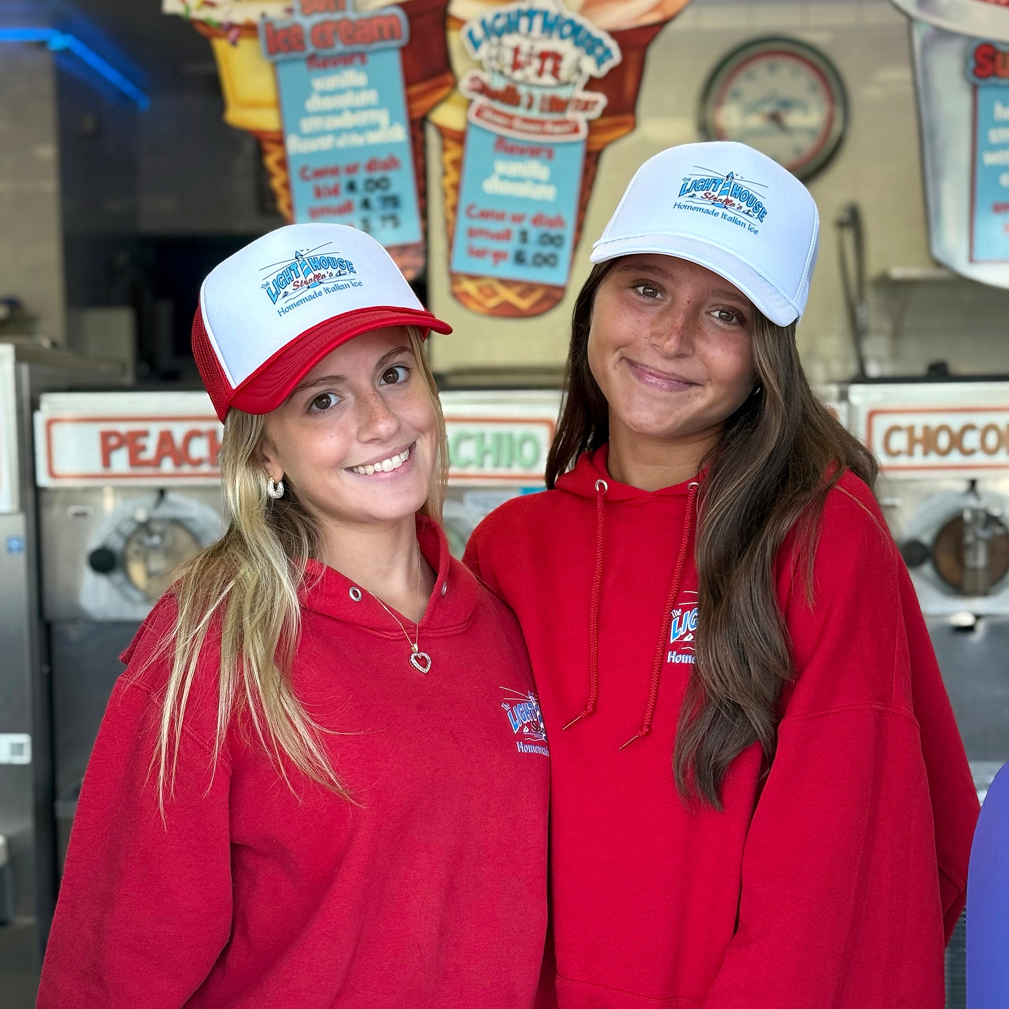 Strollo's Lighthouse Red Trucker Hat