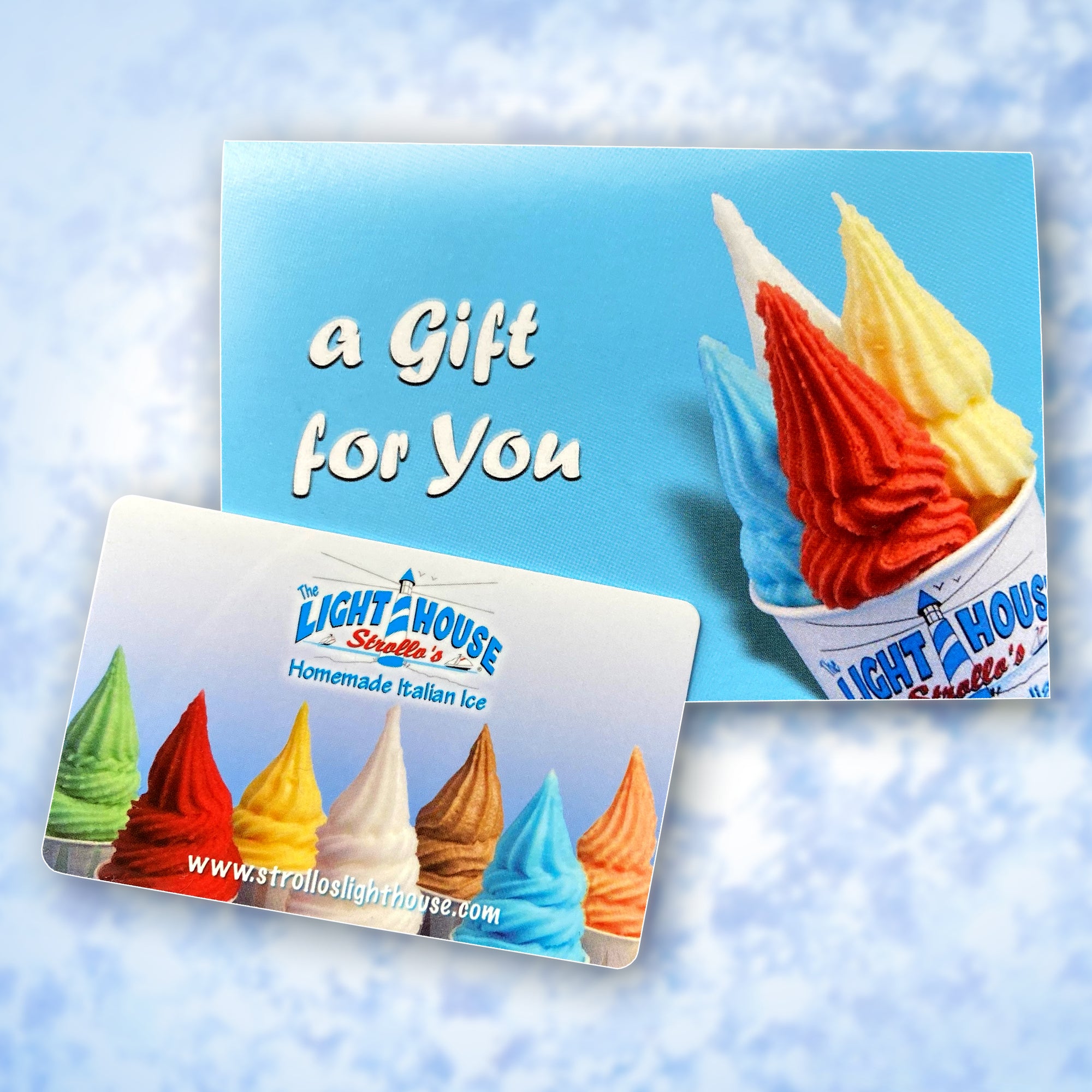 A gift card for Strollo's Lighthouse Homemade Italian Ice