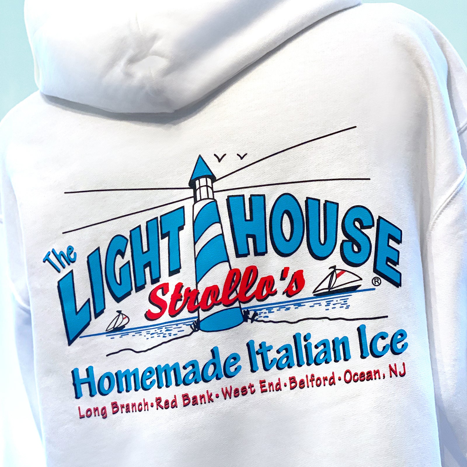 Strollo's Lighthouse White Hoodie